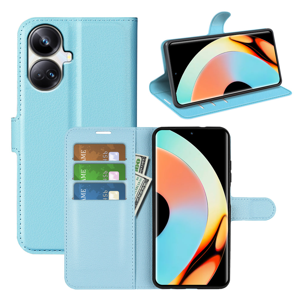 Til Realme 10 Pro 5G Litchi Texture PU-læderstativ tegnebog Telefoncover Fuld beskyttelse Flip Anti-ridse telefoncover Til Realme 10 Pro 5G Litchi Texture PU-læderstativ tegnebog Telefoncover Fuld beskyttelse Flip Anti-ridse telefoncover